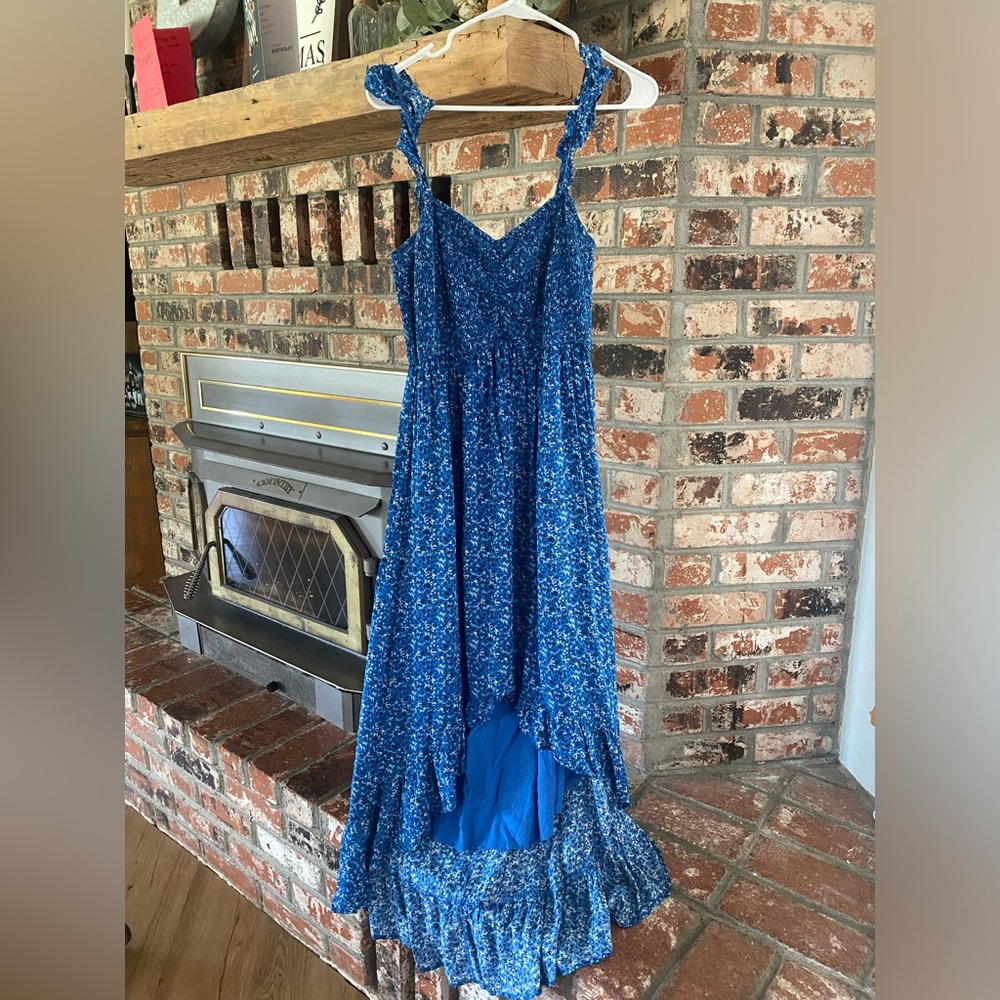 Stories - L - Blue - Hi Low Maxi Dress